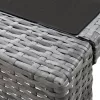  7 darabos szürke polyrattan kerti bárszett párnákkal