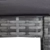  7 darabos szürke polyrattan kerti bárszett párnákkal