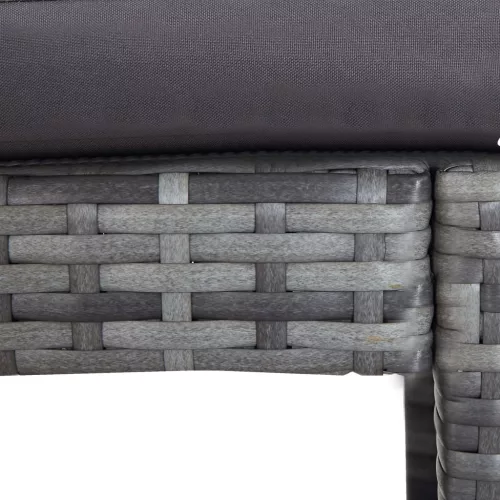  7 darabos szürke polyrattan kerti bárszett párnákkal