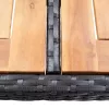  7 részes fekete polyrattan kültéri bárszett párnával