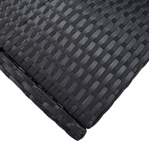  7 részes fekete polyrattan kültéri bárszett párnával
