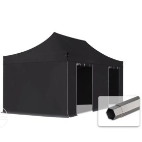   TP 3x6m összecsukható 750N acél vázas pavilon, ablak nélkül - fehér