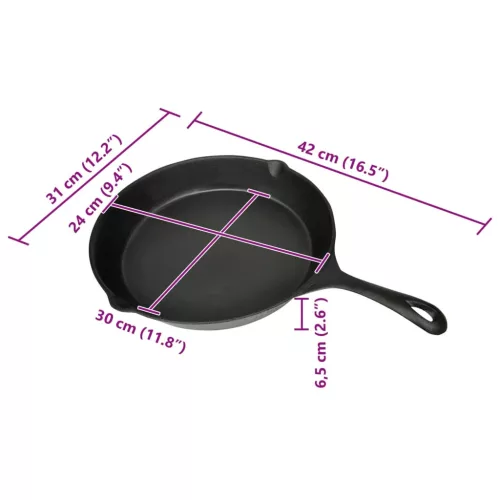  kerek öntöttvas grillserpenyő 30 cm