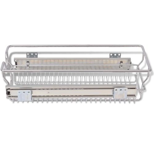  2 db ezüstszínű kihúzható drótkosár 300 mm