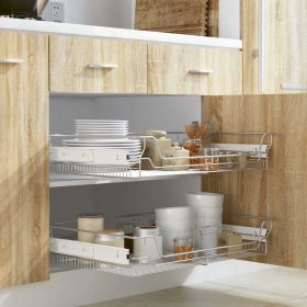  2 db ezüstszínű kihúzható drótkosár 800 mm