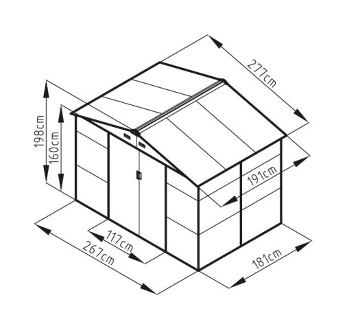 EPT STABIL FÉM KERTI TÁROLÓ 529 - 277 X 191 CM - BARNA