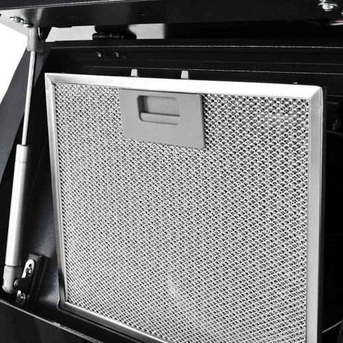  fekete rozsdamentes acél fali páraelszívó 756 m³/h 90 cm