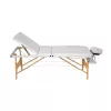 discontmania white 3-zone wooden massage bed with carry bag - 3104S