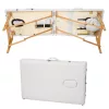 3-zone white wooden massage table