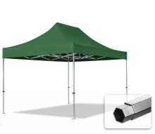   Professional összecsukható sátrak PROFESSIONAL 400g/m2 ponyvával, alumínium szerkezettel, oldalfal nélkül - 3x4,5m zöld