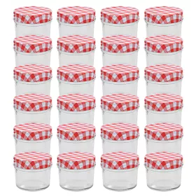  24 db 110 ml-es befőttesüveg piros-fehér tetővel