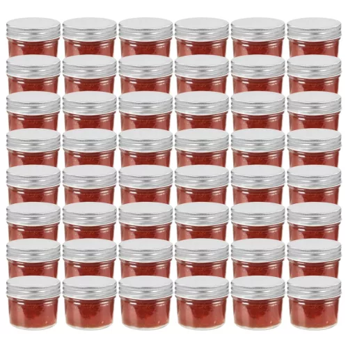  48 db 110 ml-es befőttesüveg ezüstszínű tetővel