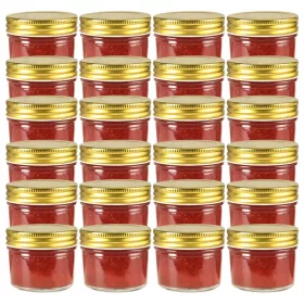  24 db 110 ml-es befőttesüveg aranyszínű tetővel