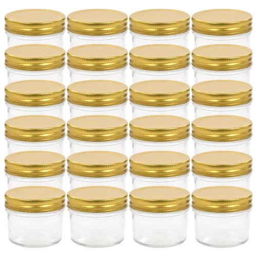  24 db 110 ml-es befőttesüveg aranyszínű tetővel