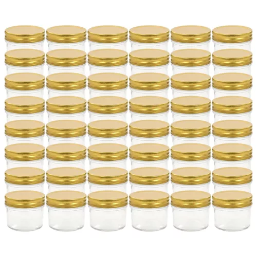  48 db 110 ml-es befőttesüveg aranyszínű tetővel