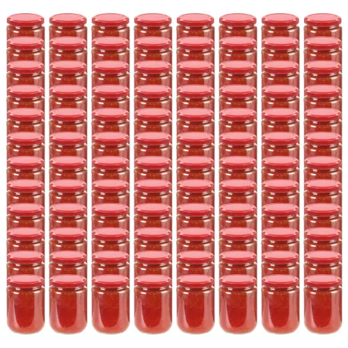  96 db 230 ml-es befőttesüveg piros tetővel