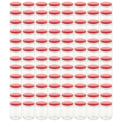  96 db 230 ml-es befőttesüveg piros tetővel