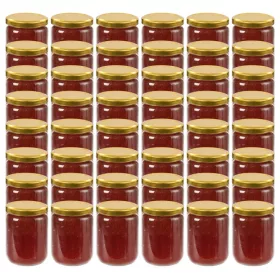  48 db 230 ml-es befőttesüveg aranyszínű tetővel