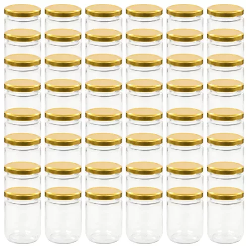 48 db 230 ml-es befőttesüveg aranyszínű tetővel