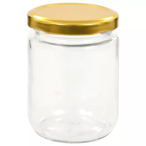  48 db 230 ml-es befőttesüveg aranyszínű tetővel