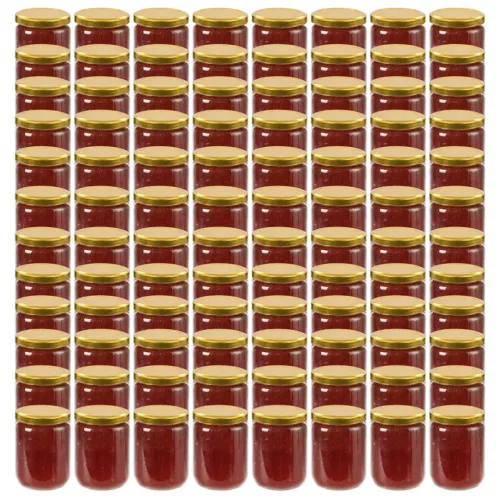  96 db 230 ml-es befőttesüveg aranyszínű tetővel