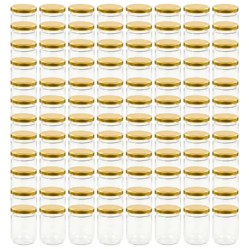  96 db 230 ml-es befőttesüveg aranyszínű tetővel