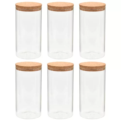  6 db üvegedény parafa fedéllel 1400 ml