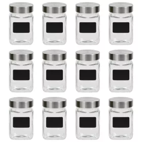  12 db tárolóedény matricával 300 ml