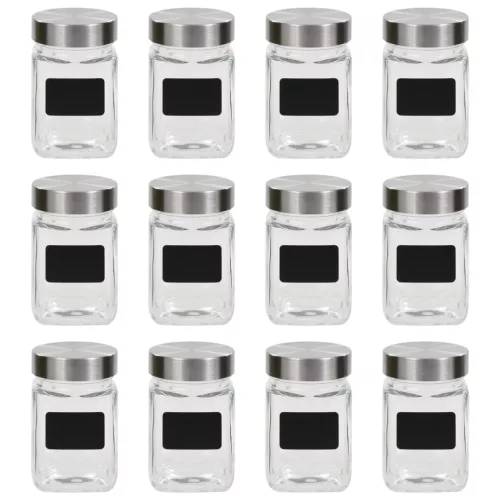  12 db tárolóedény matricával 300 ml