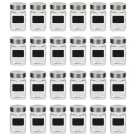  24 db tárolóedény matricával 300 ml