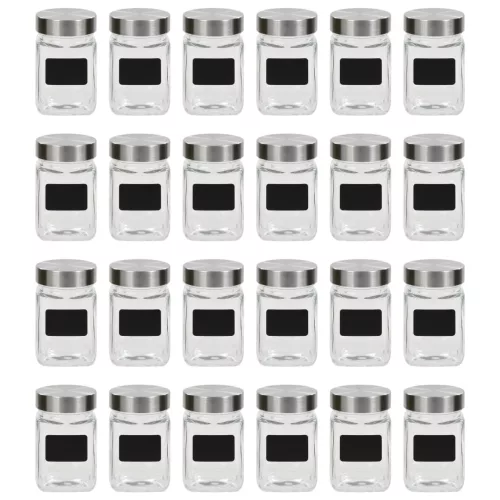  24 db tárolóedény matricával 300 ml