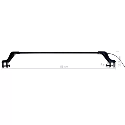  kék és fehér LED-lámpa akváriumhoz szorítókkal 55 - 70 cm