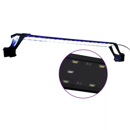  kék és fehér LED-lámpa akváriumhoz szorítókkal 75 - 90 cm