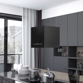    porszórt acél LCD érintőképernyős sziget páraelszívó 37 cm  