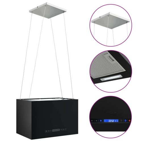  porszórt acél LCD érintőképernyős sziget páraelszívó 55 cm