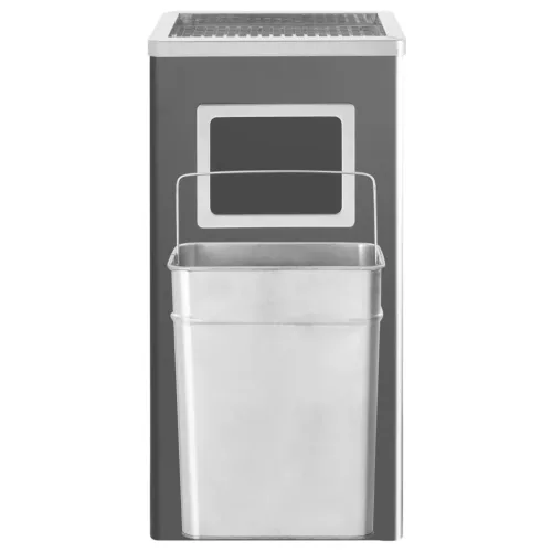  fekete acél szemeteskuka hamutartóval 45 liter