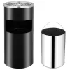 fekete acél fali szemeteskuka hamutartóval 26 liter