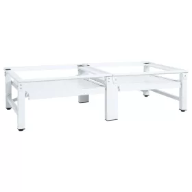    fehér mosó- és szárítógéptartó állvány kihúzható polcokkal