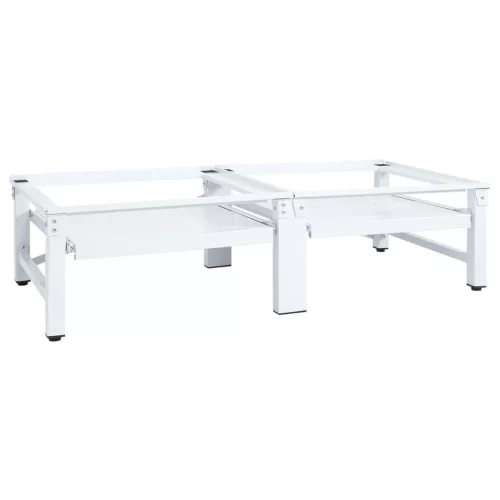  fehér mosó- és szárítógéptartó állvány kihúzható polcokkal