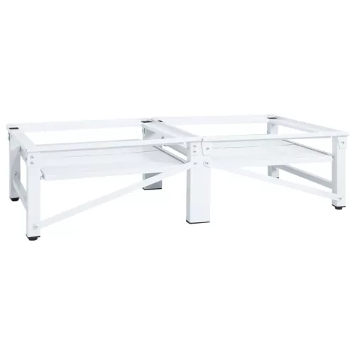  fehér mosó- és szárítógéptartó állvány kihúzható polcokkal