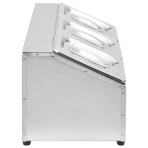  rozsdamentes acél gastronorm tároló 3 db GN 1/6-os edénnyel