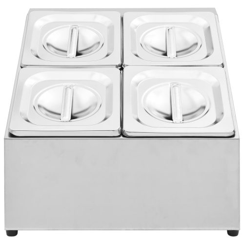  rozsdamentes acél gasztronorm tároló 4 db GN 1/6-os edénnyel