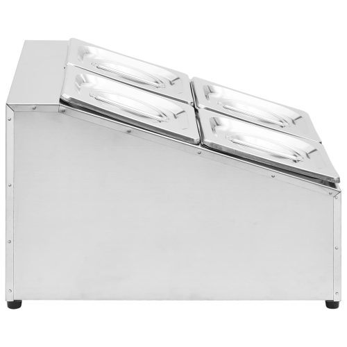  rozsdamentes acél gasztronorm tároló 4 db GN 1/6-os edénnyel