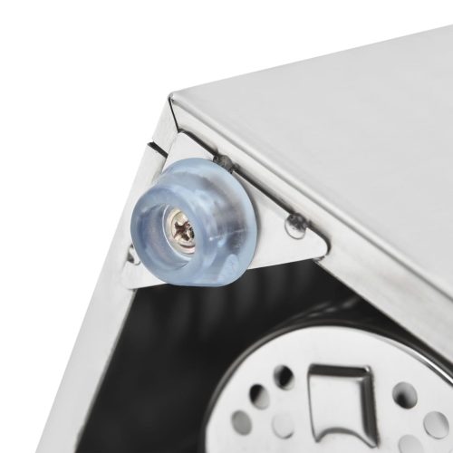  3 rekeszes négyszögletes rozsdamentes acél evőeszköz-tároló 