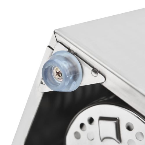  4 rekeszes négyszögletes rozsdamentes acél evőeszköz-tároló 