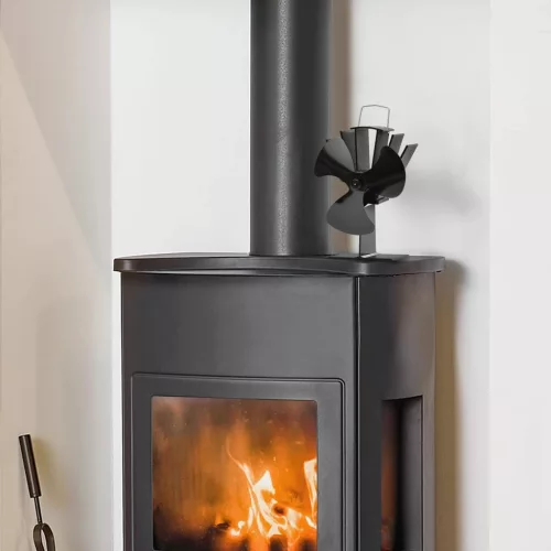  fekete hővel meghajtott háromlapátos kandalló ventilátor