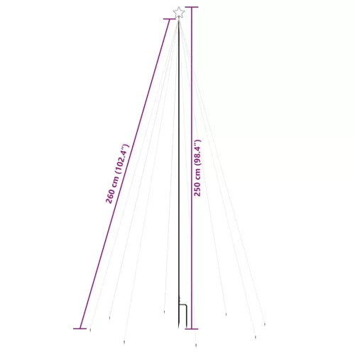  karácsonyi bel- és kültéri vízesés favilágítás 400 LED-del 2,5m