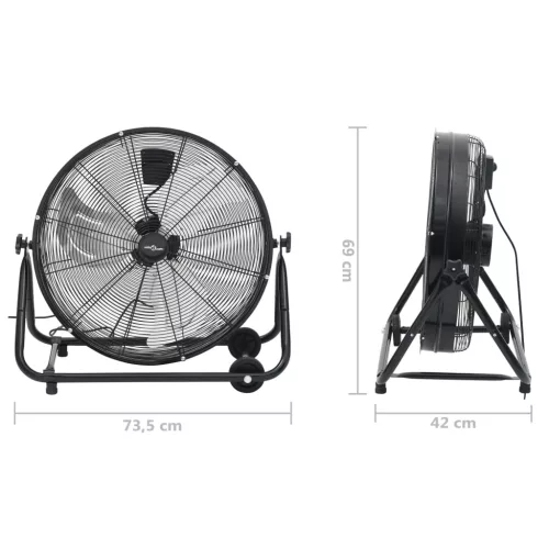  fekete ipari dobventilátor 60 cm 172,5 W