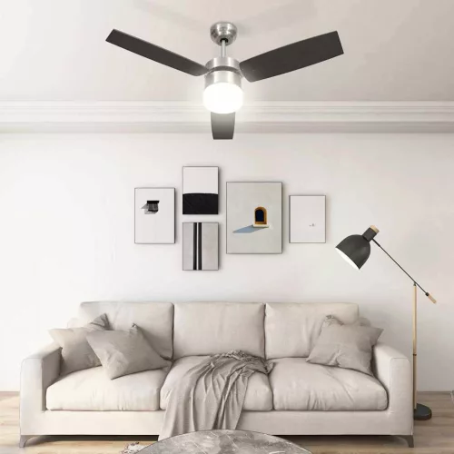  sötétbarna mennyezeti ventilátor lámpával/távirányítóval 108 cm