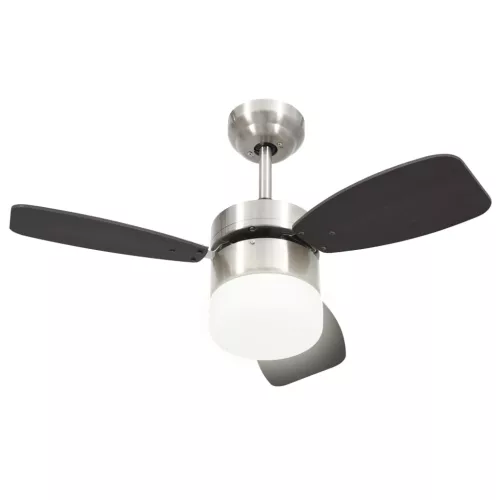  sötétbarna mennyezeti ventilátor lámpával/távirányítóval 76 cm